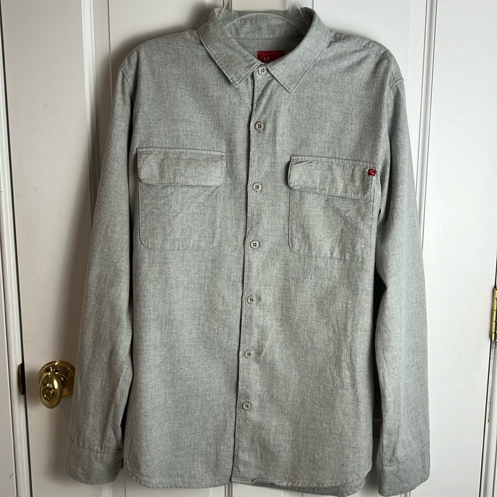 Men's Lost Grey Flannel Shirt Size Large